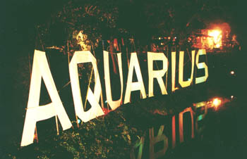 Aquarius sign at night